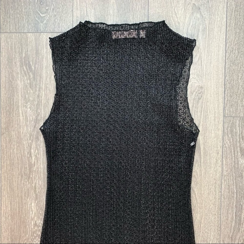 KEEPSAKE Womens Beach Cover Up Knit Mini Dress Black Medium festival boho chic - Picture 8 of 15